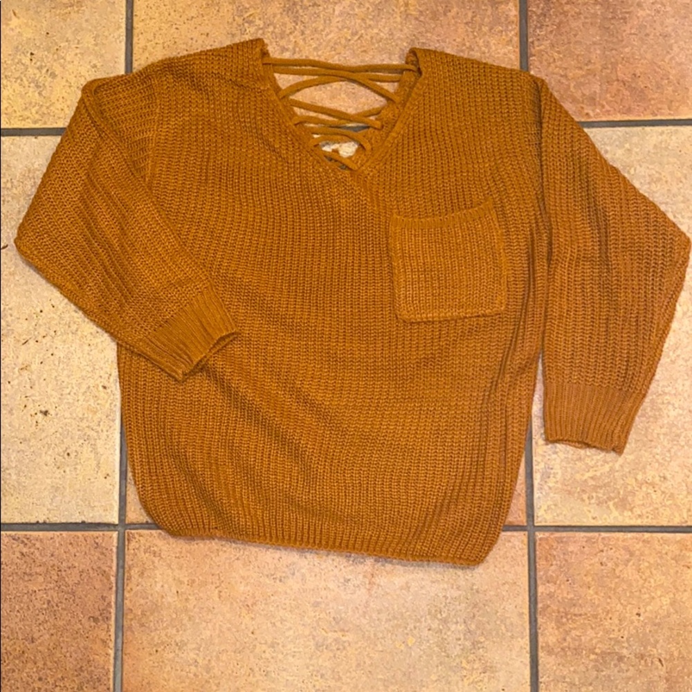 Knit Sweater Laced Detail